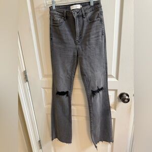 Vigoss Women's Black Distressed Flare Jeans